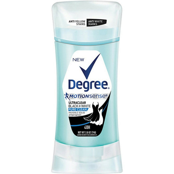 Degree Deodorant Invislble Solid Black+White Pure Clean 2.6 OZ