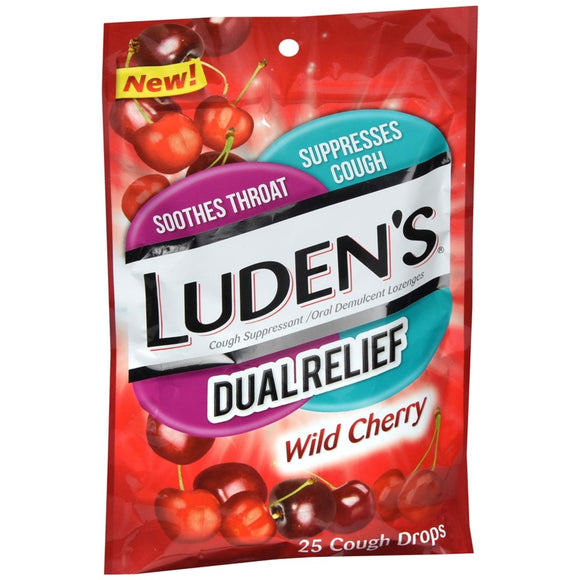 Luden's Dual Relief Cough Drops Wild Cherry - 25 EA