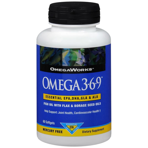 OmegaWorks Omega 3-6-9 Softgels - 60 CP