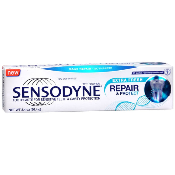 Sensodyne Toothpaste for Sensitive Teeth & Cavity Protection Repair & Protect Extra Fresh - 3.4 OZ