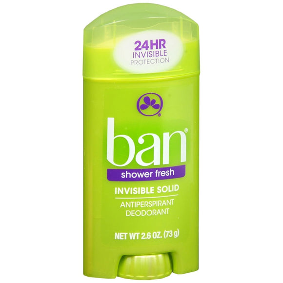 Ban Antiperspirant Deodorant Invisible Solid Shower Fresh - 2.6 OZ