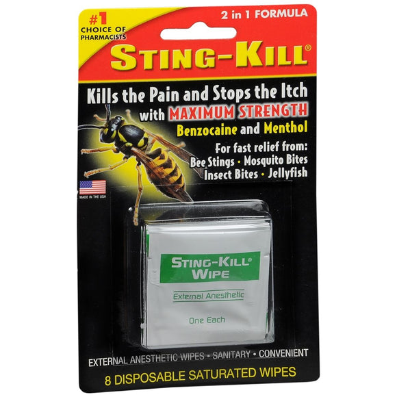 Sting-Kill Disposable Wipes - 8 EA