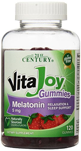 21st Century Vitajoy Melatonin Gummies, Strawberry, 120 Count - Buy Packs and Save (Pack of 3)