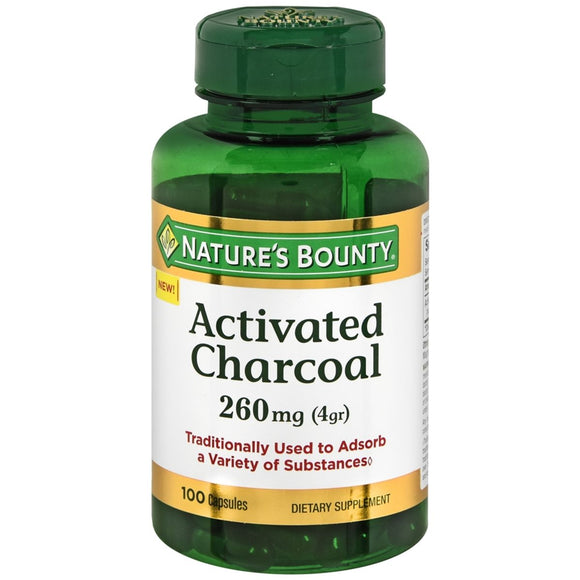 Nature's Bounty Activated Charcoal 260 mg Capsules - 100 CP