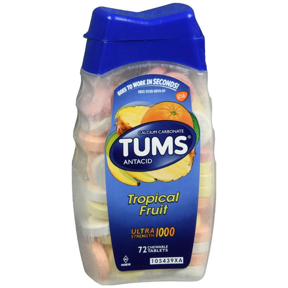 TUMS Ultra Strength 1000 Chewable Tablets Tropical Fruit - 72 TB