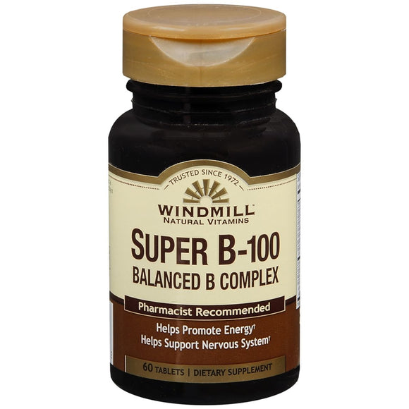 Windmill Super B-100 Balanced B Complex Tablets - 60 TB