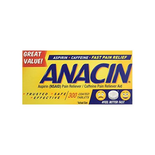 Anacin Aspirin + Caffeine, Coated Tablets - 300 tablets