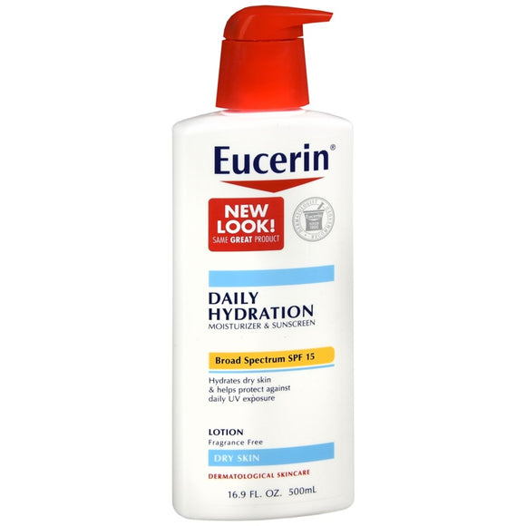 Eucerin Daily Hydration Moisturizer & Sunscreen SPF 15 Fragrance Free - 16.9 OZ