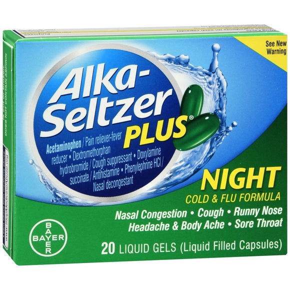 Alka-Seltzer Plus Night Cold & Flu Formula Liquid Gels - 20 CP