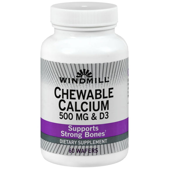 Windmill Chewable Calcium 500 mg & D3 Wafers - 60 TB