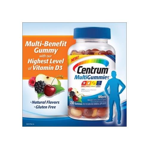Centrum MultiGummies Multivitamin/Multimineral Supplement Mens 250CT