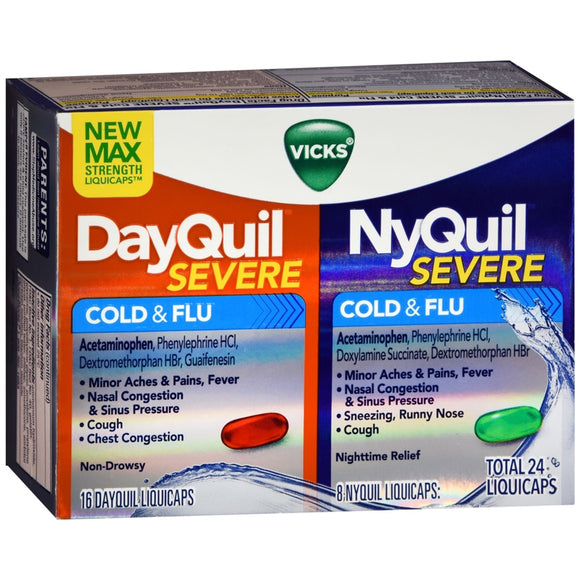 DayQuil/NyQuil Severe Cold & Flu LiquiCaps 24 cp