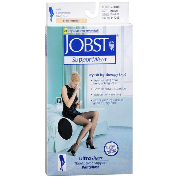 Jobst SupportWear Therapeutic Support Mild Compression Ultra Sheer Pantyhose Medium Black - 1 EA