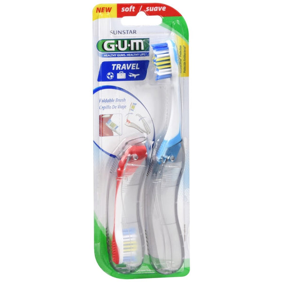 GUM Travel Toothbrush Soft 2 EA