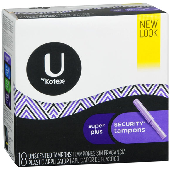 U by Kotex Security Tampons Super Plus Absorbency Unscented - 18 EA