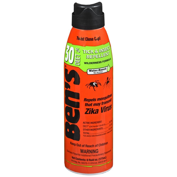 Ben's 30% DEET Tick & Insect Repellent Spray - 6 OZ