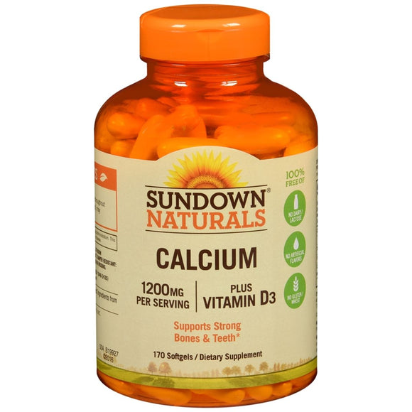 Sundown Naturals Calcium 1200 mg plus Vitamin D3 Softgels - 170 CP