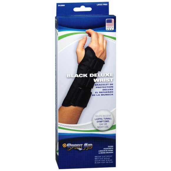 Sport Aid Black Deluxe Wrist Large Left - 1 EA