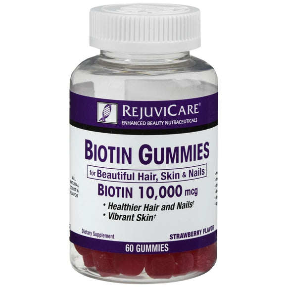 RejuviCare Biotin 10,000 mcg Gummies Strawberry Flavor - 60 EA