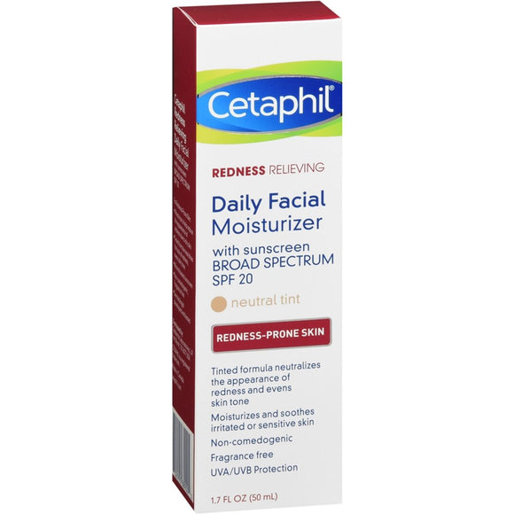 Cetaphil Redness Relieving Daily Facial Moisturizer with Sunscreen SPF 20 Neutral Tint - 1.7 OZ