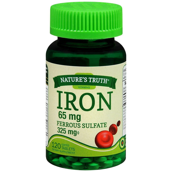 Nature's Truth Iron 65 mg Ferrous Sulfate Coated Tablets - 120 TB