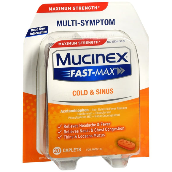 Mucinex Fast-Max Cold & Sinus Caplets - 20 CP