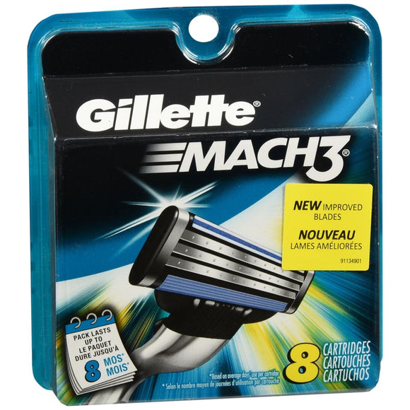 Gillette Mach3 Cartridges - 8 EA