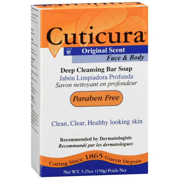 Cuticura Face & Body Deep Cleansing Bar Soap Original Scent - 5.25 OZ