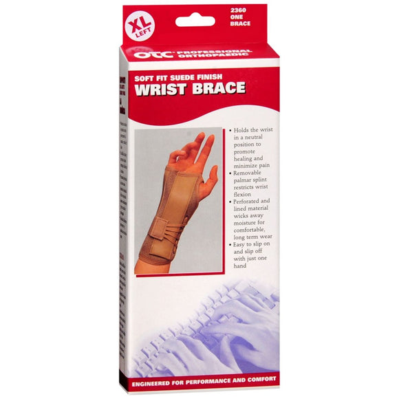 OTC Professional Orthopaedic Soft Fit Suede Finish Wrist Brace Beige Left Size XL 2360/L-XL 1 EA