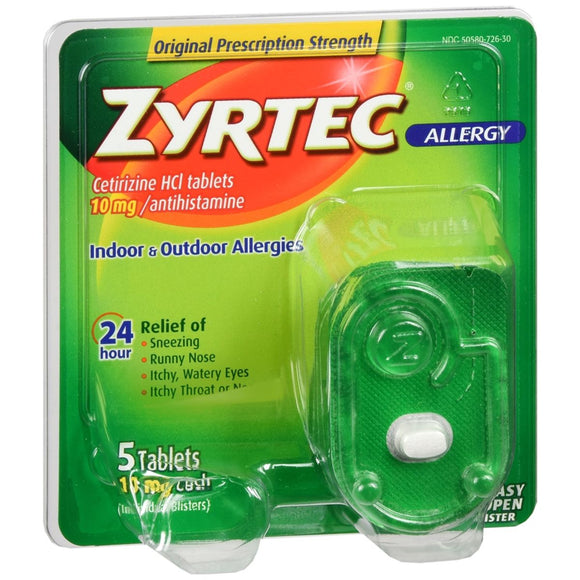 Zyrtec Allergy Tablets - 5 TB