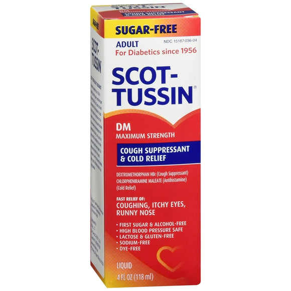 Scot-Tussin Adult DM Cough Suppressant & Cold Relief Liquid Maximum Strength 4 OZ