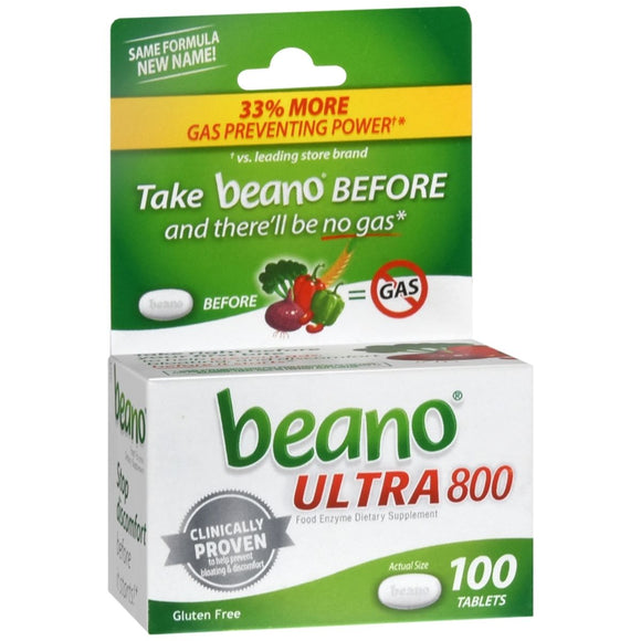 Beano Ultra 800 Food Enzyme Tablets - 100 TB