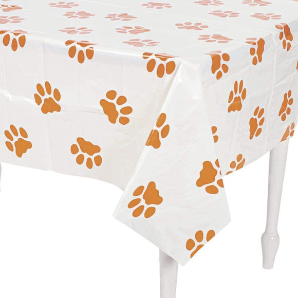 PUPPY PAWPRINT PLASTIC TABLECOVER