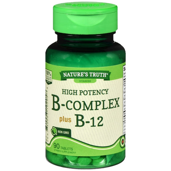 Nature's Truth High Potency B-Complex plus B-12 Tablets - 90 TB