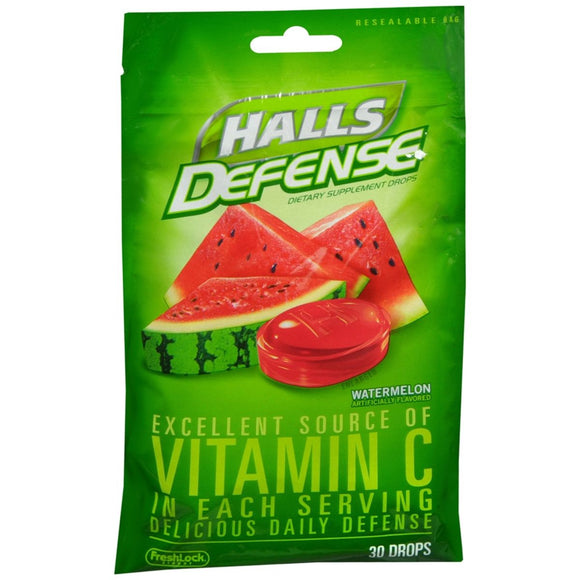 Halls Defense Watermelon Flavor Drops - 30 EA