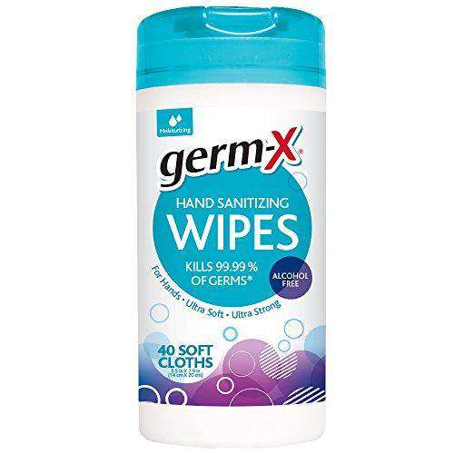 GERM-XÂ® ALCOHOL FREE ANTIBACTERIAL HAND WIPES CANISTER 40 CT