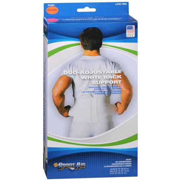 Sport Aid Duo-Adjustable White Back Support XL - 1 EA