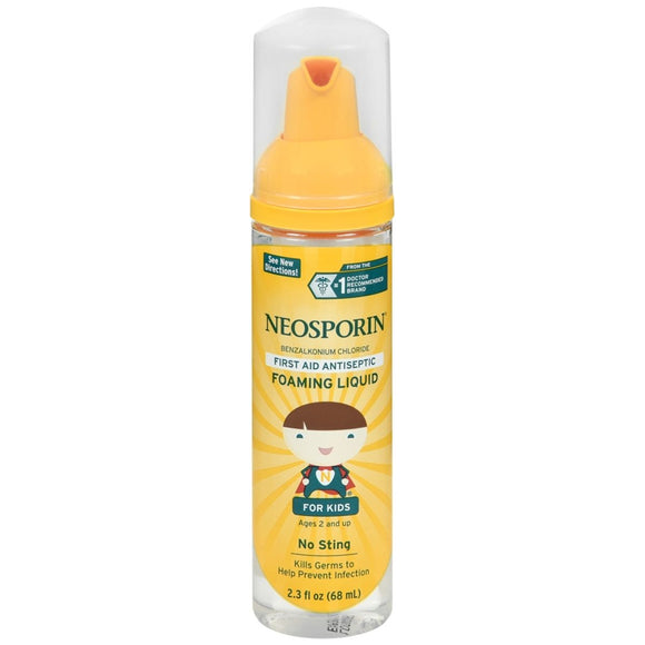 Neosporin First Aid Antiseptic Foaming Liquid for Kids - 2.3 OZ