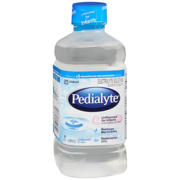 Pedialyte Electrolyte Solution Unflavored - 33.8 OZ