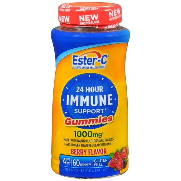 Ester-C 1000 mg per Serving Dietary Supplement Gummies Berry Flavor - 60 EA