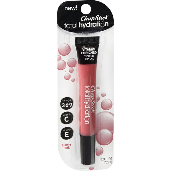 ChapStick Total Hydration Vitamin Enriched Tinted Lip Oil Subtle Pink 0.24 OZ