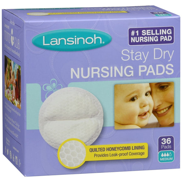 Lansinoh Stay Dry Nursing Pads Medium - 36 EA