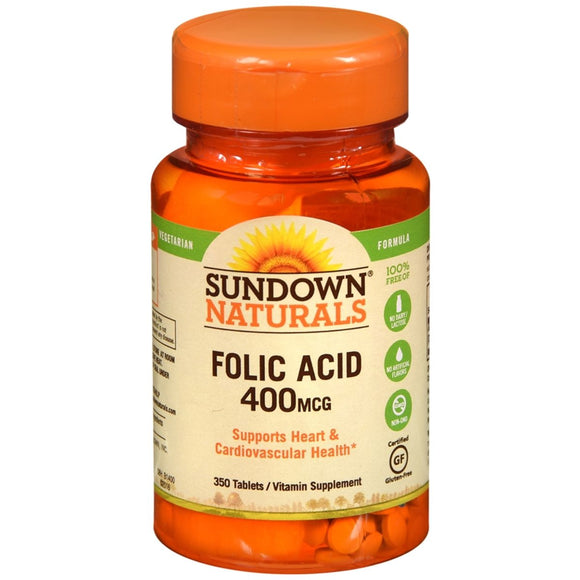 Sundown Naturals Folic Acid 400 mcg Tablets - 350 TB