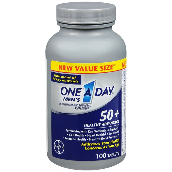 One A Day Men's 50+ Healthy Advantage Multivitamin/Multimineral Supplement Tablets - 100 TB