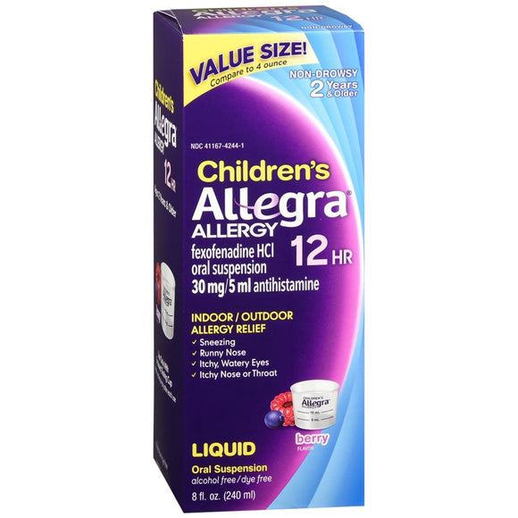 Allegra Children's Allergy 12 Hr Liquid Berry Flavor - 8 OZ