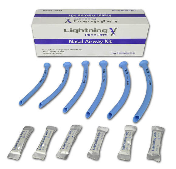 Nasopharyngeal Airway Kits - 6 NPA + 6 packs of Jelly, 1/Box