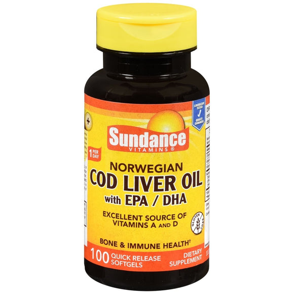 Sundance Norwegian Cod Liver Oil with EPA/DHA Quick Release Softgels - 100 CP