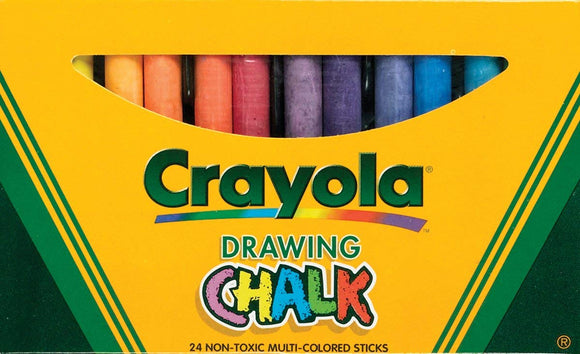 24 Sticks Colored Art Chalk, Assorted Colors - Sleeve Pkg.