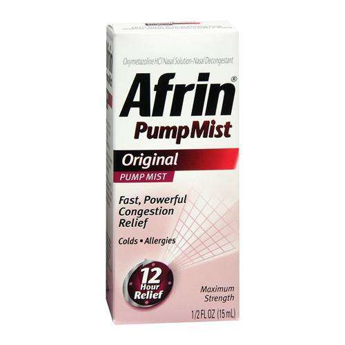 Afrin Congestion Relief, Original, Maximum Strength, Pump Mist, 0.50 fl oz