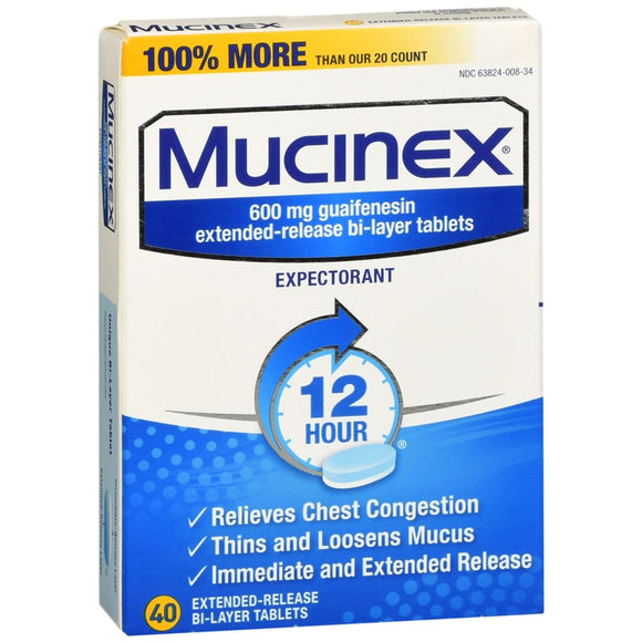 Mucinex Expectorant Tablets - 40 TB